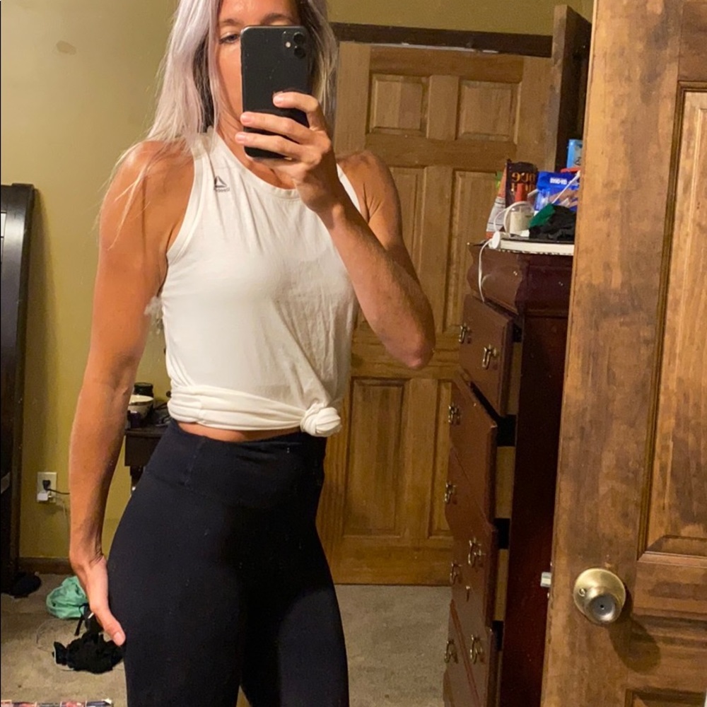 White workout tank